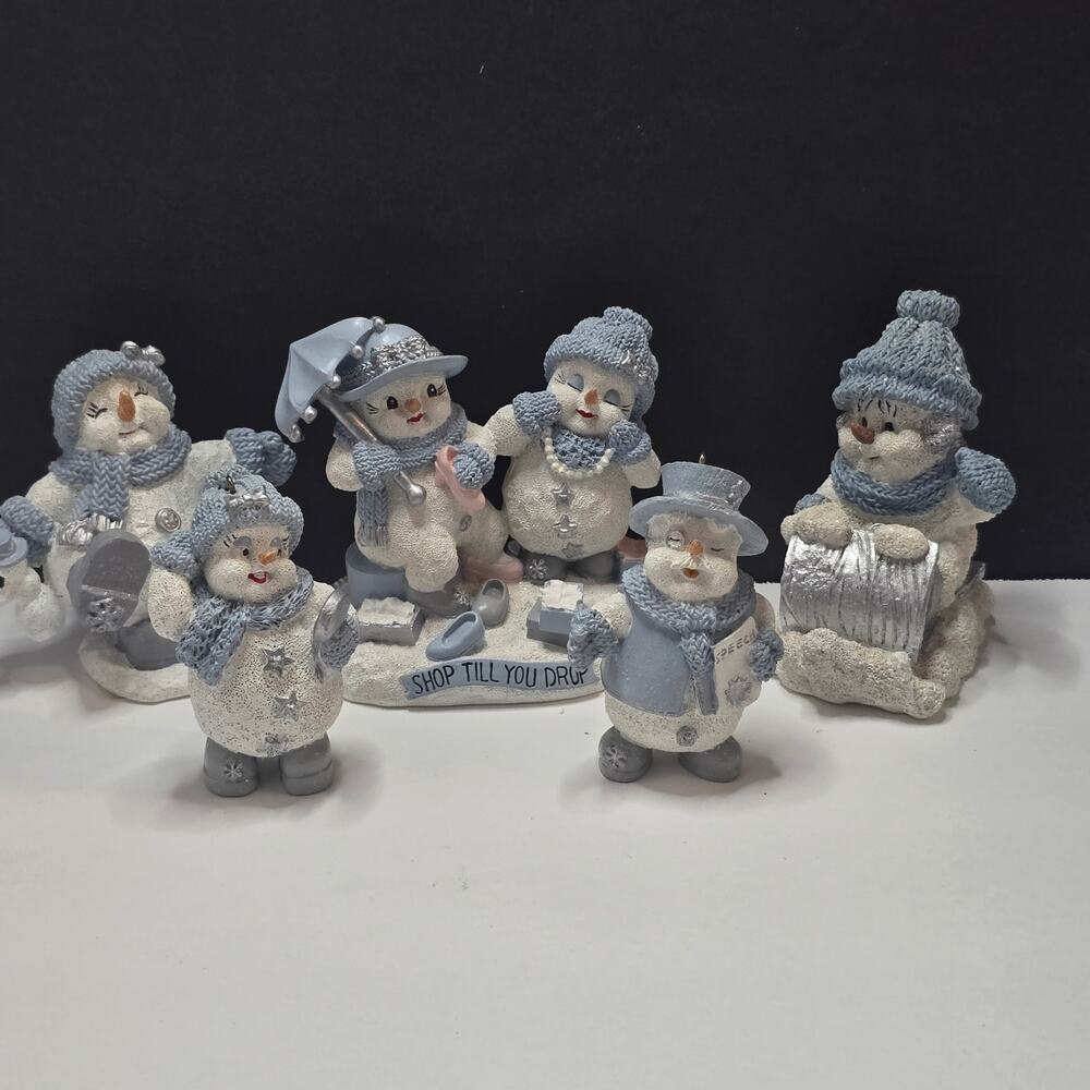 Encore Snow Buddies Lot 5 Shop Till You Drop Tobogganin Winter Snowman Decor 90s